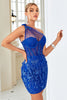 Load image into Gallery viewer, Bodycon One Shoulder Black Corset Short Prom Dress with Appliques
