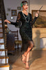 Load image into Gallery viewer, Dark Green V-neck Fringed Roaring 20s Party Dress
