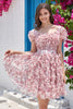 Load image into Gallery viewer, Floral A Line Dusty Rose Short Prom Dress with Ruffles
