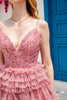 Load image into Gallery viewer, Blush A Line Spaghetti Straps Short Prom Dress with Ruffles