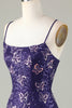 Load image into Gallery viewer, Sparkly Purple Butterflies Beaded Sequins Tight Short Party Dress