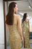 Load image into Gallery viewer, Glitter Golden Mermaid Backless Long Prom Dress With Slit