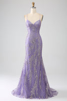 Load image into Gallery viewer, Sparkly Mermaid Lilac Long Prom Dress