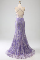 Load image into Gallery viewer, Sparkly Mermaid Lilac Long Prom Dress