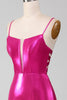 Load image into Gallery viewer, Sparkly Hot Pink Mermaid Simple Prom Dress With Slit