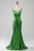 Load image into Gallery viewer, Sparkly Hot Pink Mermaid Simple Prom Dress With Slit