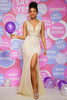Load image into Gallery viewer, Sparkly Mermaid Sequins Champange Long Prom Dress with Slit