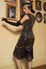 Load image into Gallery viewer, Black Gatsby Glitter Fringe 1920s Flapper Dress