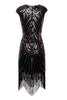 Load image into Gallery viewer, Black Gatsby Glitter Fringe 1920s Dress