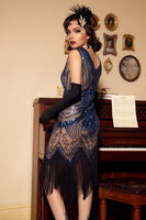 Load image into Gallery viewer, Blue Sequin 1920s Dress