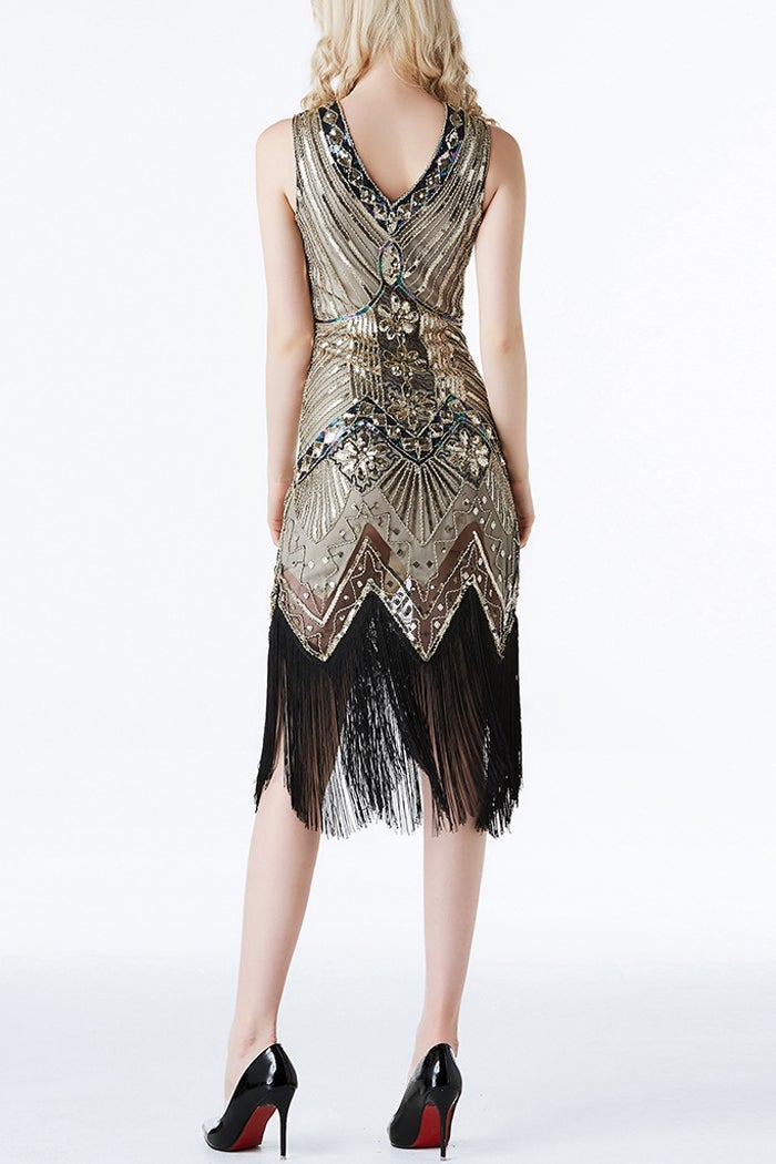 Load image into Gallery viewer, Blue Sequin 1920s Dress