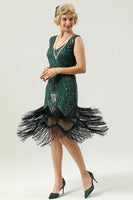 Load image into Gallery viewer, Ivory Sequins Glitter Fringe 1920s Dress