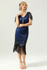 Load image into Gallery viewer, Royal Blue Sequin Fringe Flapper 1920s Dress