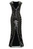 Load image into Gallery viewer, Black Mermaid 1920s Sequined Flapper Dress