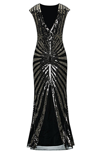 Green Mermaid 1920s Sequined Flapper Dress