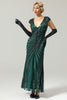 Load image into Gallery viewer, Black Mermaid 1920s Sequined Flapper Dress