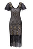 Load image into Gallery viewer, Black and Gold Sequin 1920s Dress