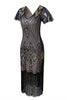 Load image into Gallery viewer, Black and Gold Sequin 1920s Dress