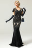 Load image into Gallery viewer, Champage Long Sequin 1920s Dress