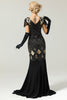 Load image into Gallery viewer, Burgundy Long 1920s Sequins Flapper Formal Dress