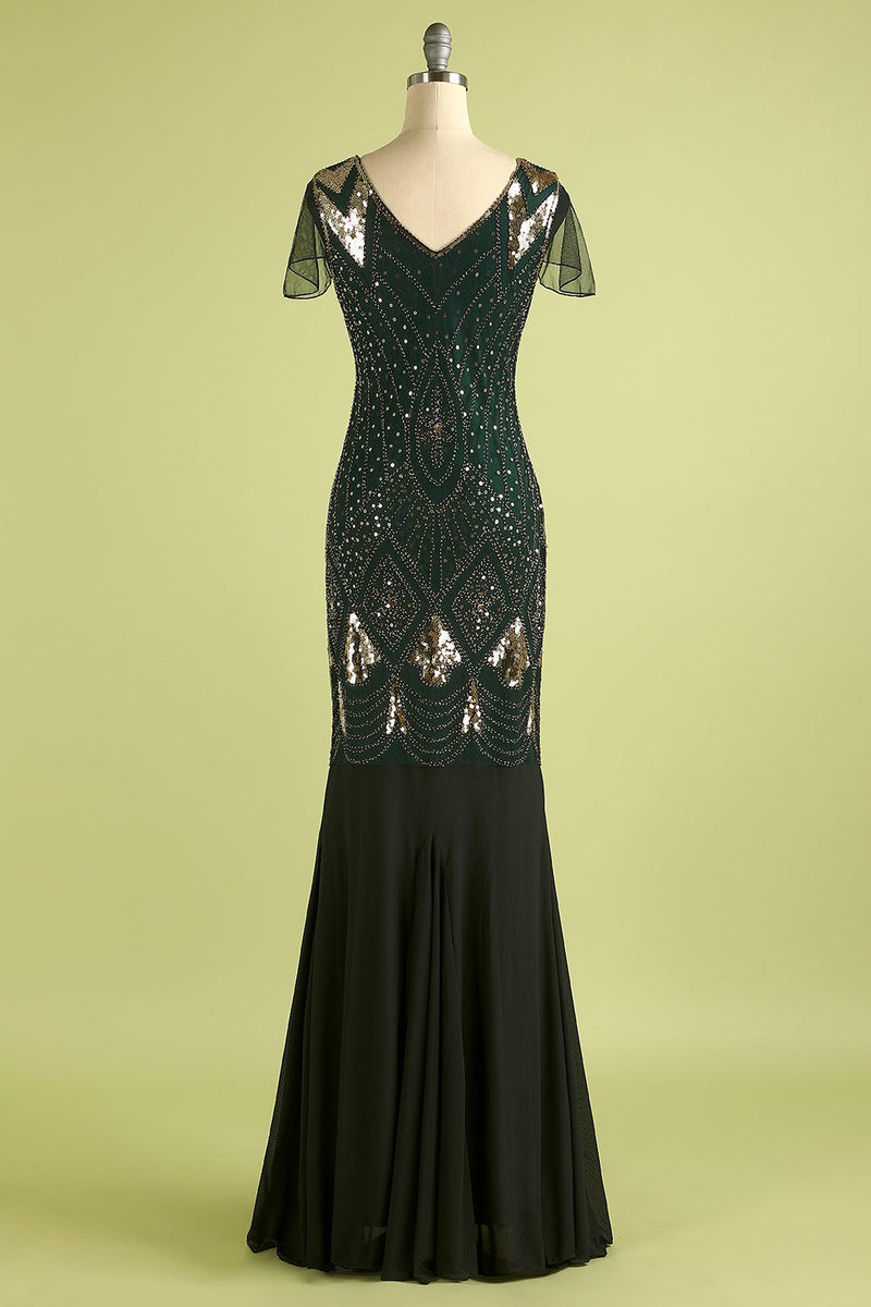 Load image into Gallery viewer, Champage Long Sequin 1920s Dress