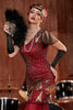 Load image into Gallery viewer, Burgundy Long 1920s Sequins Flapper Formal Dress