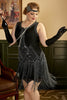 Load image into Gallery viewer, Black Plus Size 1920s Flapper Dress With Tassel