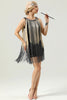 Load image into Gallery viewer, Black Sequin Sleeveless 1920s Gatsby Dress