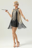 Load image into Gallery viewer, Black Sequin Sleeveless 1920s Gatsby Dress