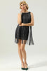 Load image into Gallery viewer, Round Neck Black Fringed 1920&#39;s Dress