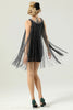 Load image into Gallery viewer, Black Sequin Sleeveless 1920s Gatsby Dress