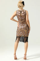 Load image into Gallery viewer, Golden 1920s Gatsby Dress
