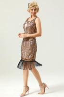 Load image into Gallery viewer, Golden 1920s Gatsby Dress
