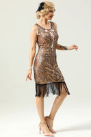 Load image into Gallery viewer, Golden 1920s Gatsby Dress