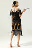 Load image into Gallery viewer, Golden Fringe 1920s Dress