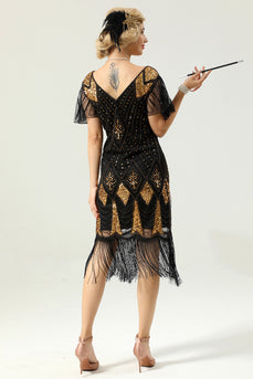Gold Sequin Flapper 1920s Dress UK queendanceruk Gold Sequin Flapper 1920s Dress UK queendanceruk