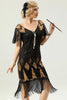 Load image into Gallery viewer, Golden Fringe 1920s Dress