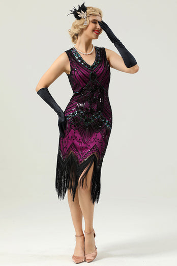 Pink 1920s Sleeveless Gatsby Dress