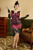 Load image into Gallery viewer, Women&#39;s Plus Size 1920s Dress Sequin Pink Flapper Dress