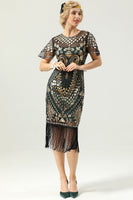 Load image into Gallery viewer, Green Sequin 1920s Dress