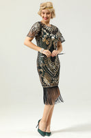 Load image into Gallery viewer, Green Sequin 1920s Dress