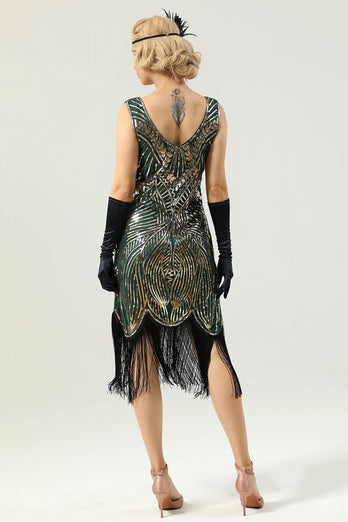 Green Sleeveless 1920 Flapper Dress