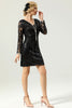 Load image into Gallery viewer, Black Gatsby 1920s Dress