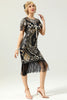 Load image into Gallery viewer, 1920 Black&amp;Red Sequins Dress with Batwing Sleeves