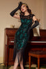 Load image into Gallery viewer, Black Sleeveless Sequin Fringe 1920 Dress