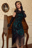 Load image into Gallery viewer, Black Sleeveless Sequin Fringe 1920 Dress