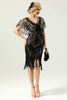 Load image into Gallery viewer, Black and Gold Sequin 1920s Cape