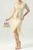 Load image into Gallery viewer, Beaded Red Sequin 1920s Dress with Sleeves
