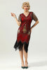 Load image into Gallery viewer, Beaded Red Sequin 1920s Dress with Sleeves