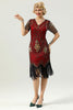 Load image into Gallery viewer, Beaded Red Sequin 1920s Dress with Sleeves